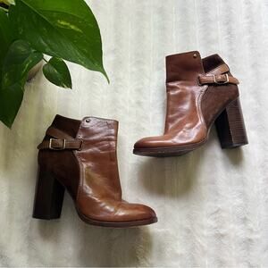 Frye Brown Leather Heeled Ankle Booties